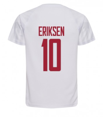 Lacne Muži Futbalové dres Dánsko Christian Eriksen #10 MS 2022 Krátky Rukáv - Preč